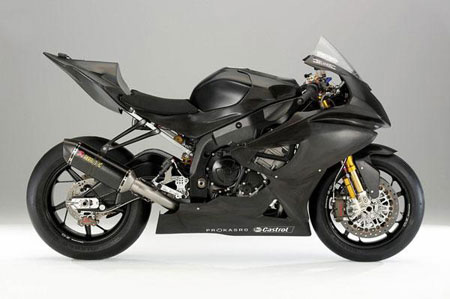 Vista laterale della nuova BMW S1000 RR, la nuova competitor del mondiale superbike